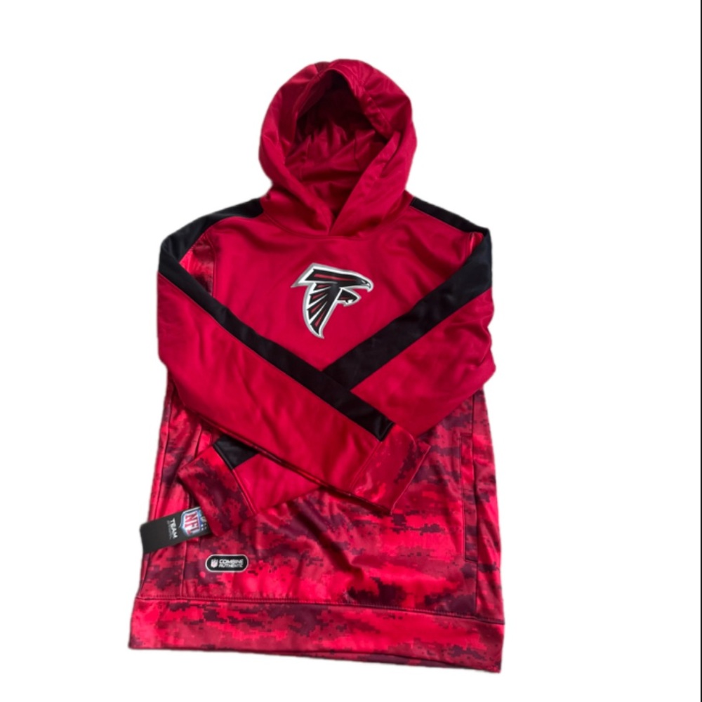 Atlanta Falcons NWT Hoodie Red Camo NFL Sweatshirt Pullover Game Day Fan Gear - Picture 4 of 5